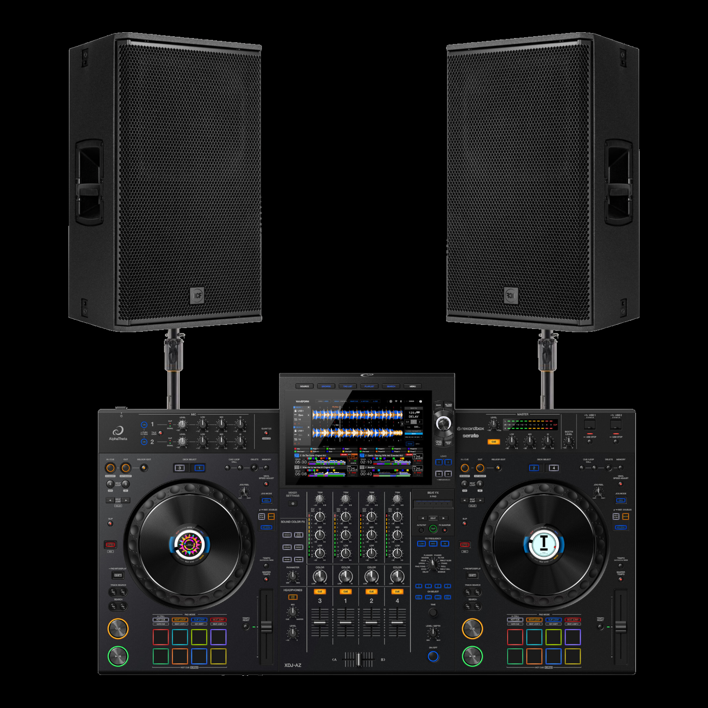 Pack DJ Premium AZ - 2 enceintes RCF NX 945-A et régie Pioneer XDJ-AZ - Location Soundcall