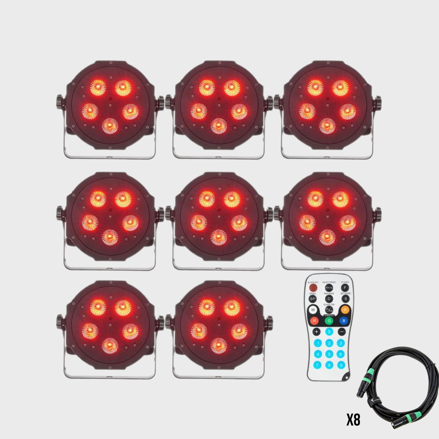 PACK ÉCLAIRAGE 8x ADJ TRIPAR